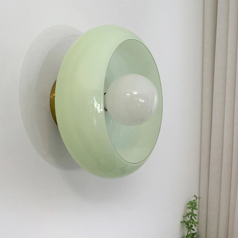 Plafonnier rond classique en verre