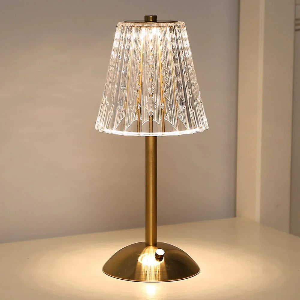 Nordische minimalistische goldene Kristall-Tischlampe