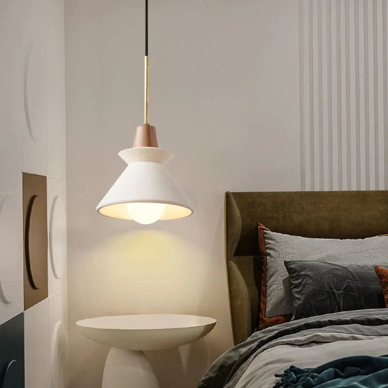 Lampe à suspension en béton à cône tendance