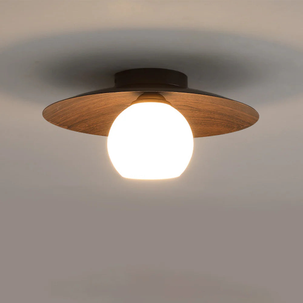 Plafonnier rond moderne en bois