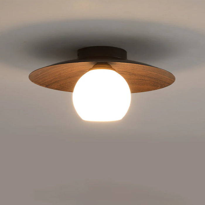 Minimalistisk naturlig tømmerloftslampe