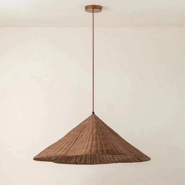 Boho Woven Scalloped Pendant Light