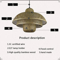 Moderne Boho Rattan Pendelleuchte