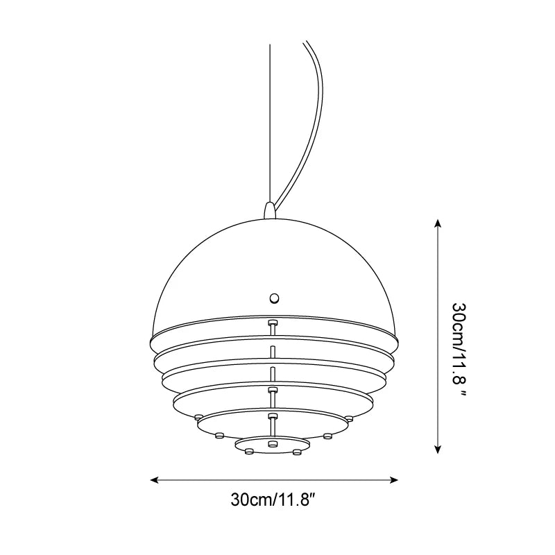 Lampada del ciondolo arancione Bauhaus della metà del secolo