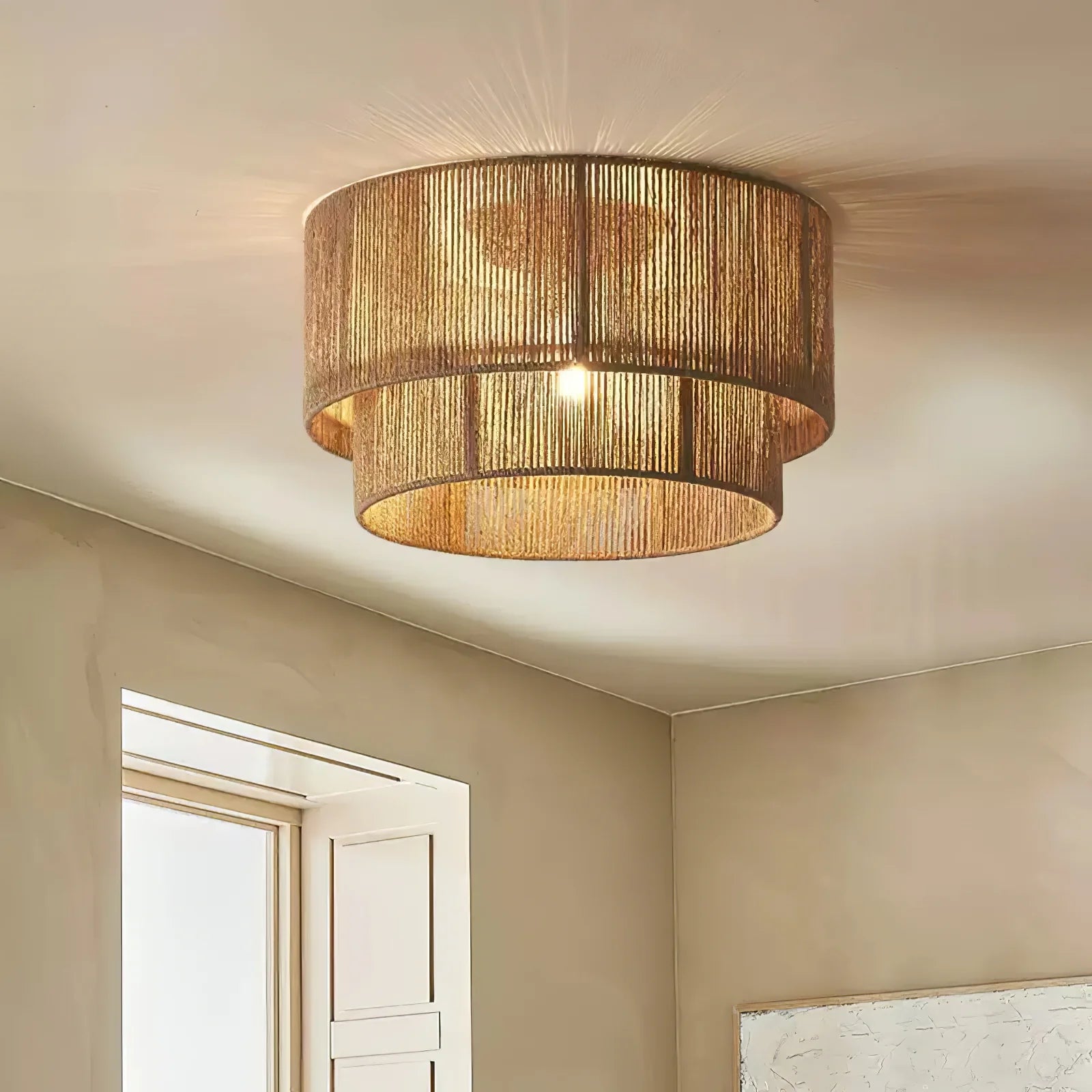 Boho Circle Weaving Ceiling Light