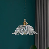 Nordisk enkelthoved glasblomster pendellampe