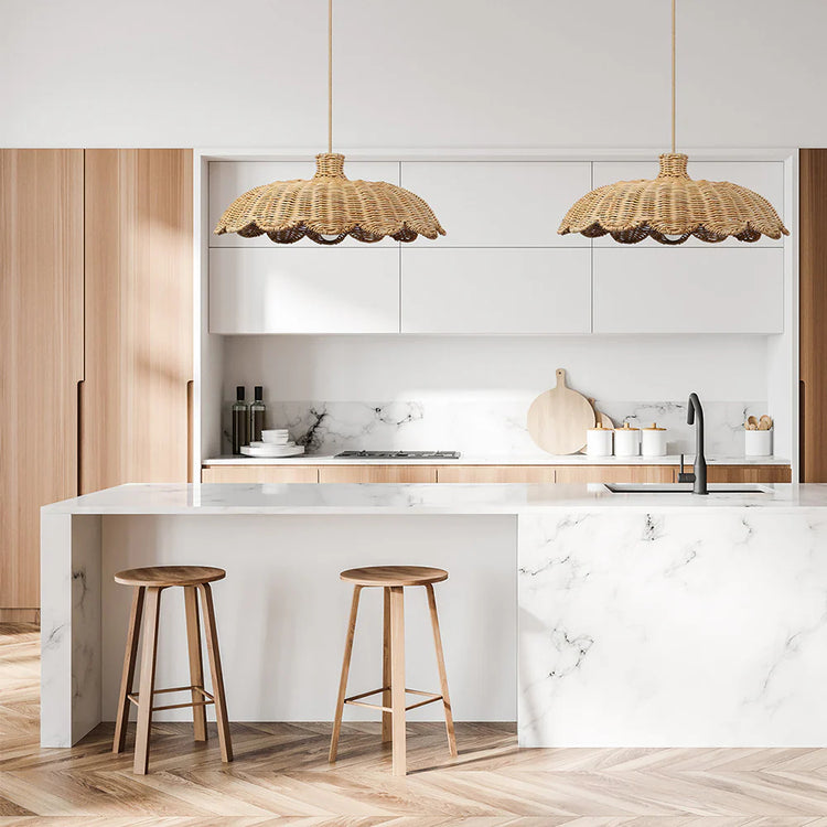 Retro Wave rattan pendel