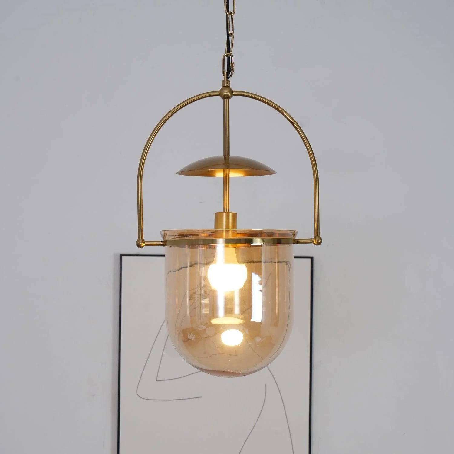 Lampe à Suspension Vintage en Verre