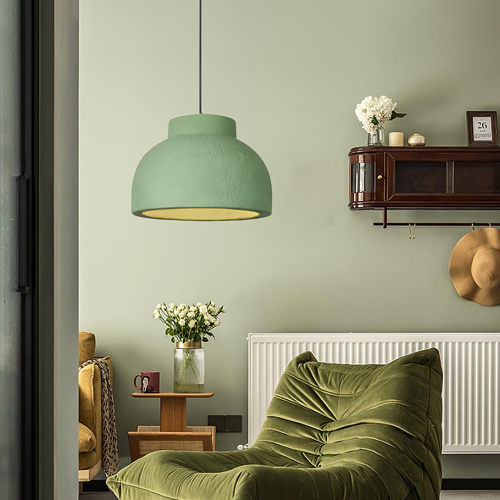 Lampe à suspension minimaliste en résine à dôme