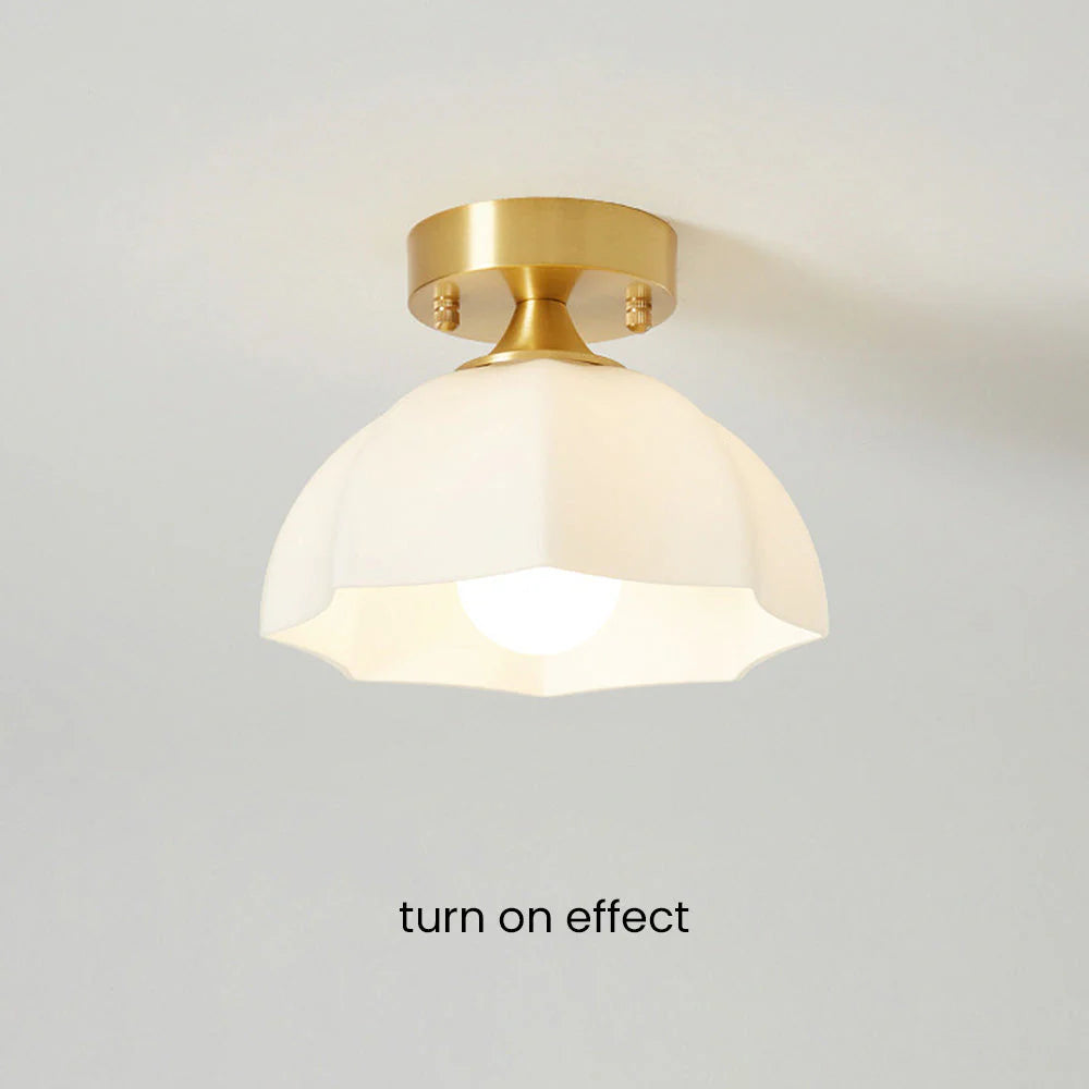 Minimalistisk hvidt kuppelloftlys