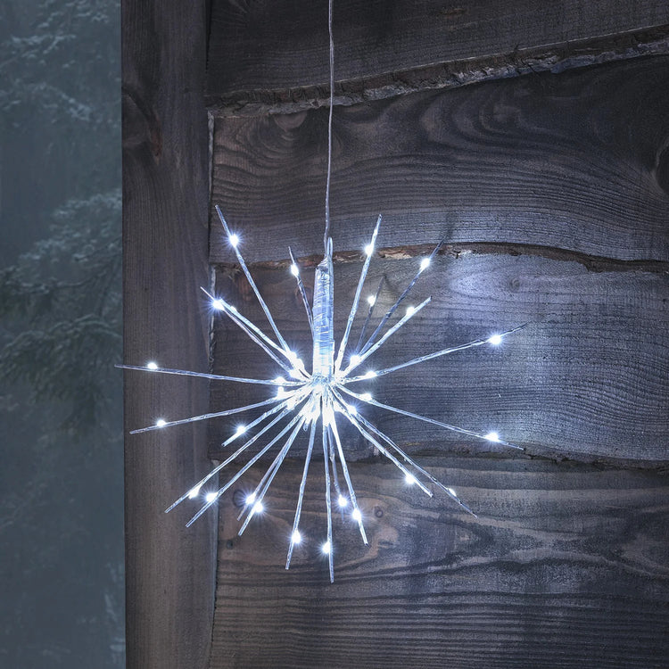 Dual-Colour LED Starburst Cluster Lights, Pack of 4