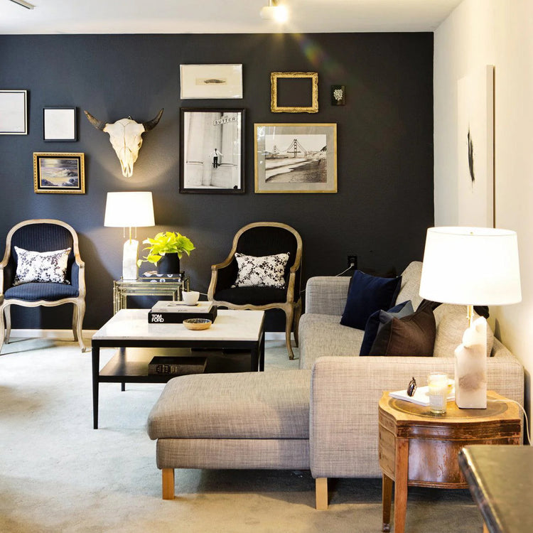 Moderne rektangulær alabast bordlampe