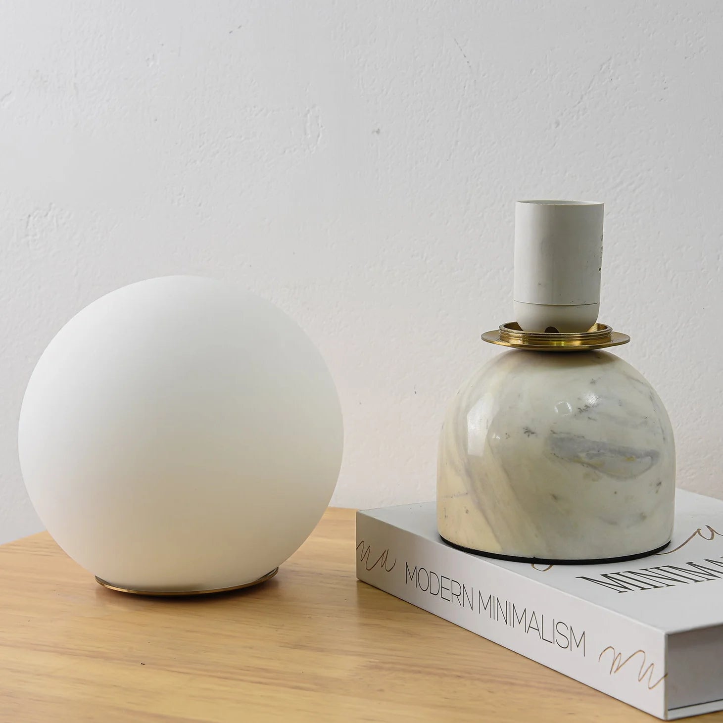 Classic Round Marble Glass Table Light