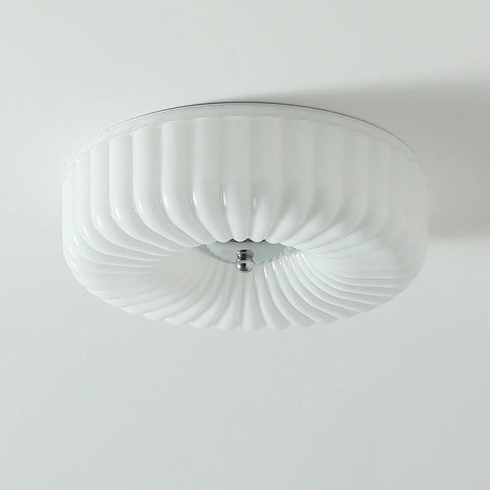 Plafonnier rond classique en verre Bauhaus
