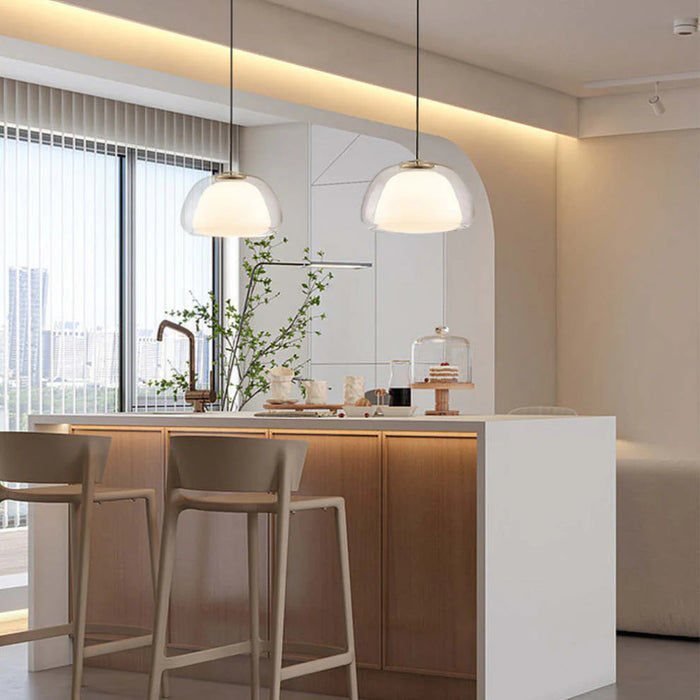 Moderne mælke glas pendellampe