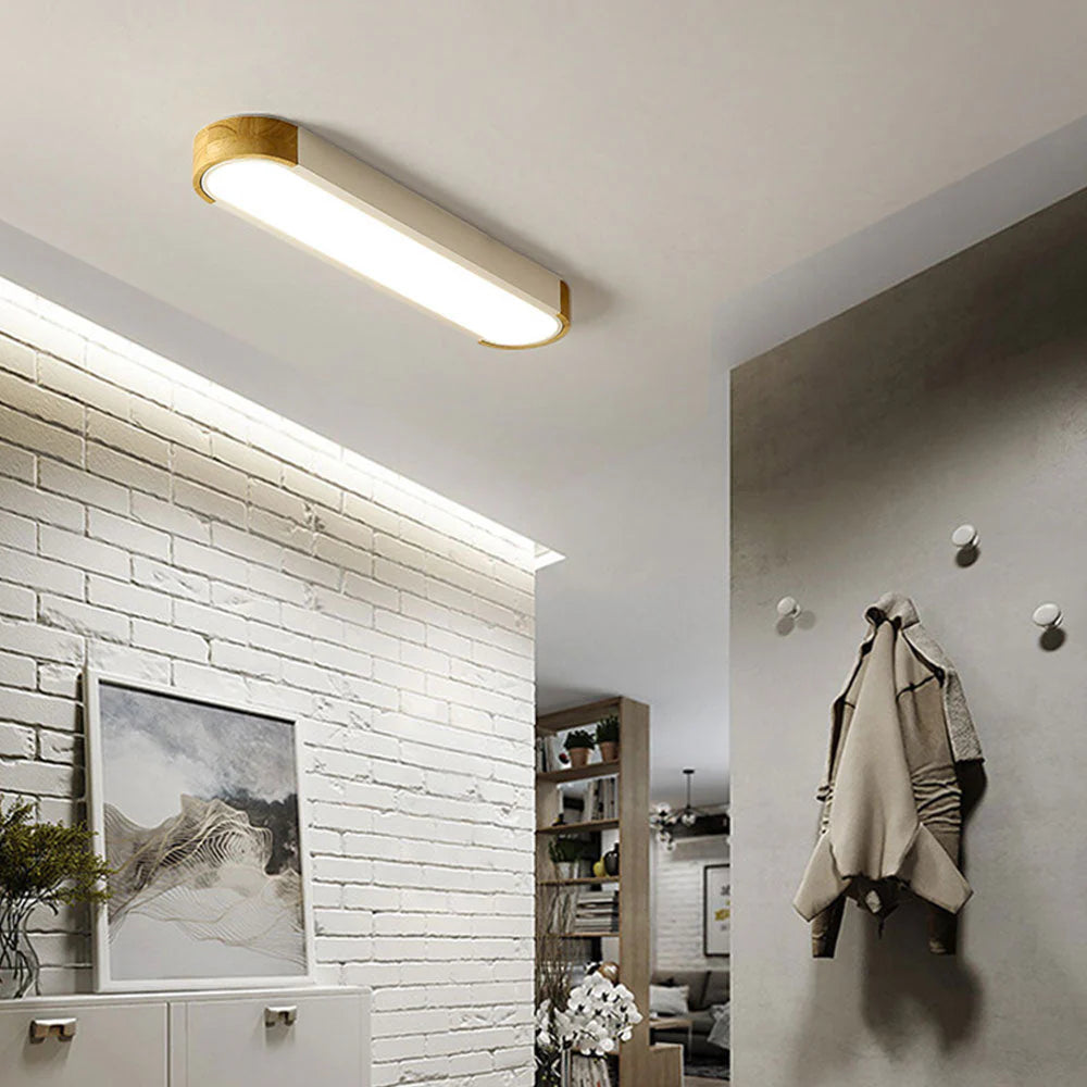Plafonnier ovale allongé moderne en métal