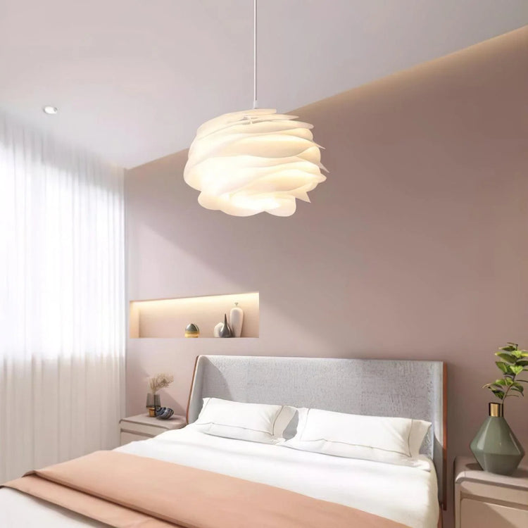 Trendy rund kronbladsstof pendellampe