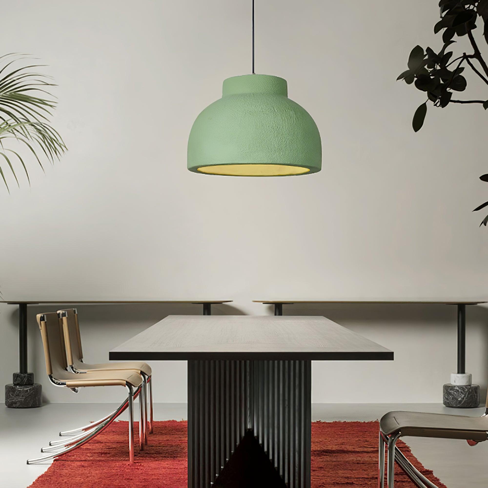 Lampe à suspension minimaliste en résine à dôme