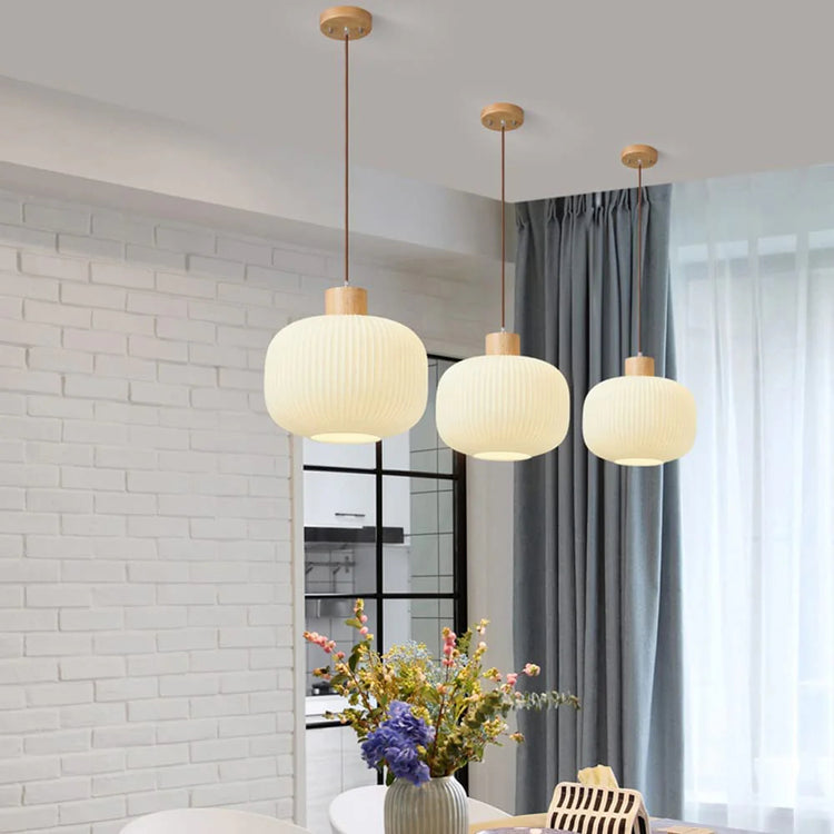 Retro rund lanternependel i glas