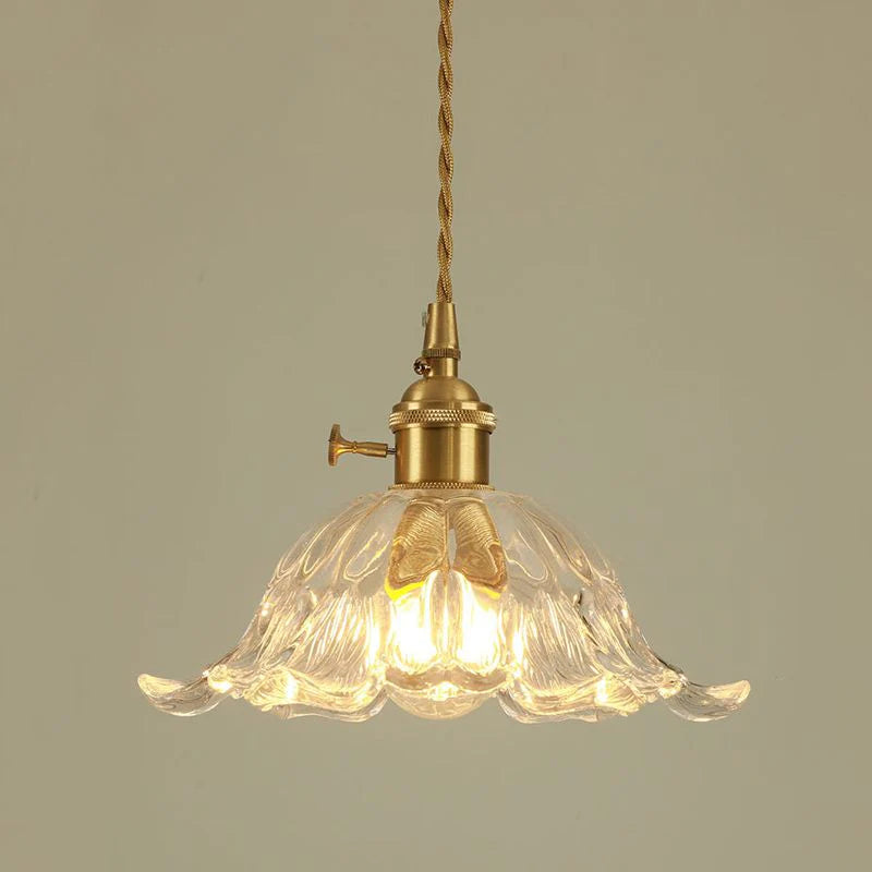 Nordic Amber Brass Glass pendellys