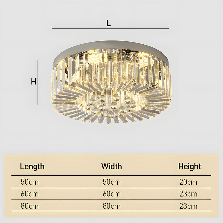 Klassisk rund krystalglas loftslampe