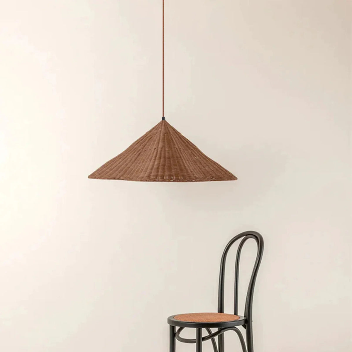 Boho geweven geschulpte hanglamp