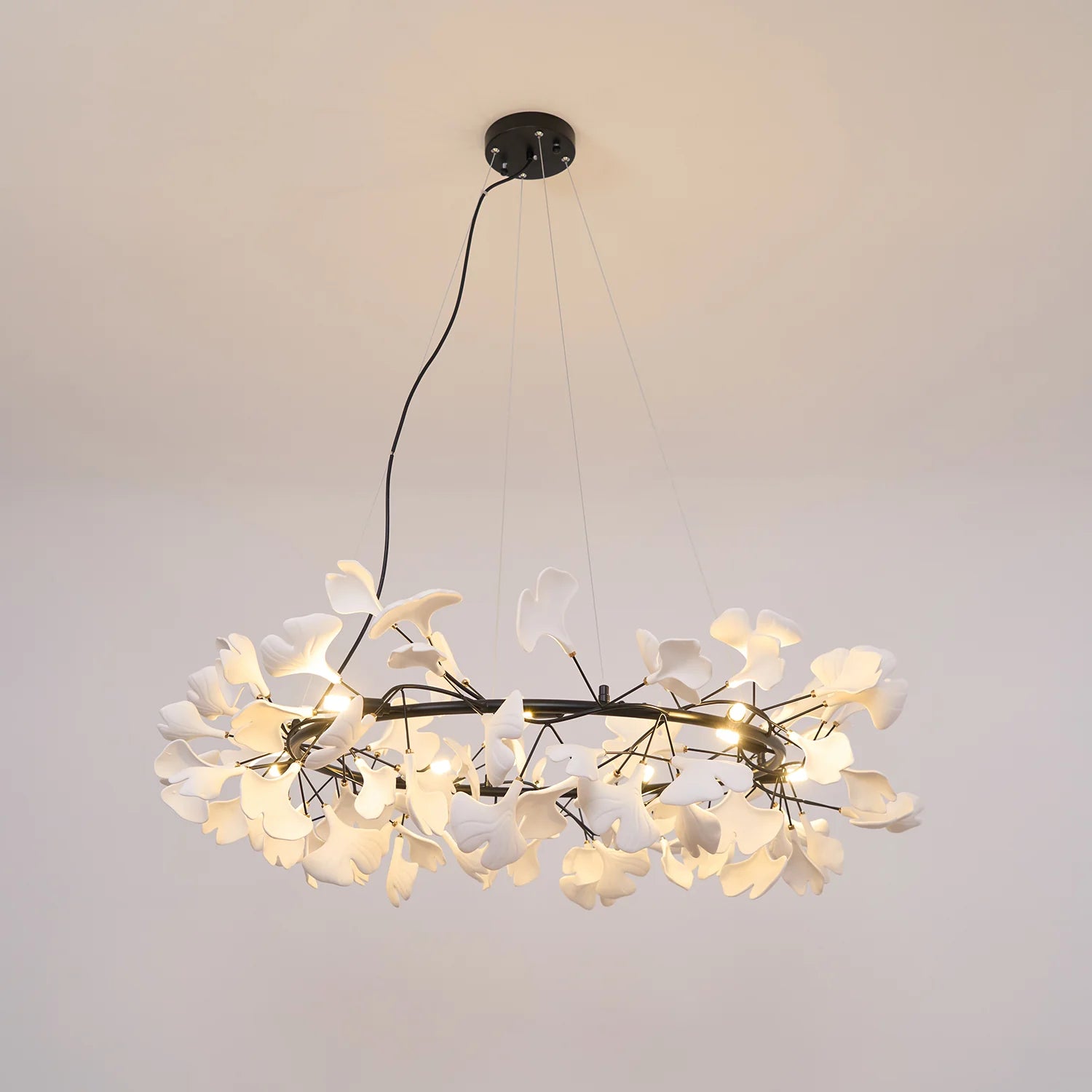 Traditional Gingko Ceramic Chandelier