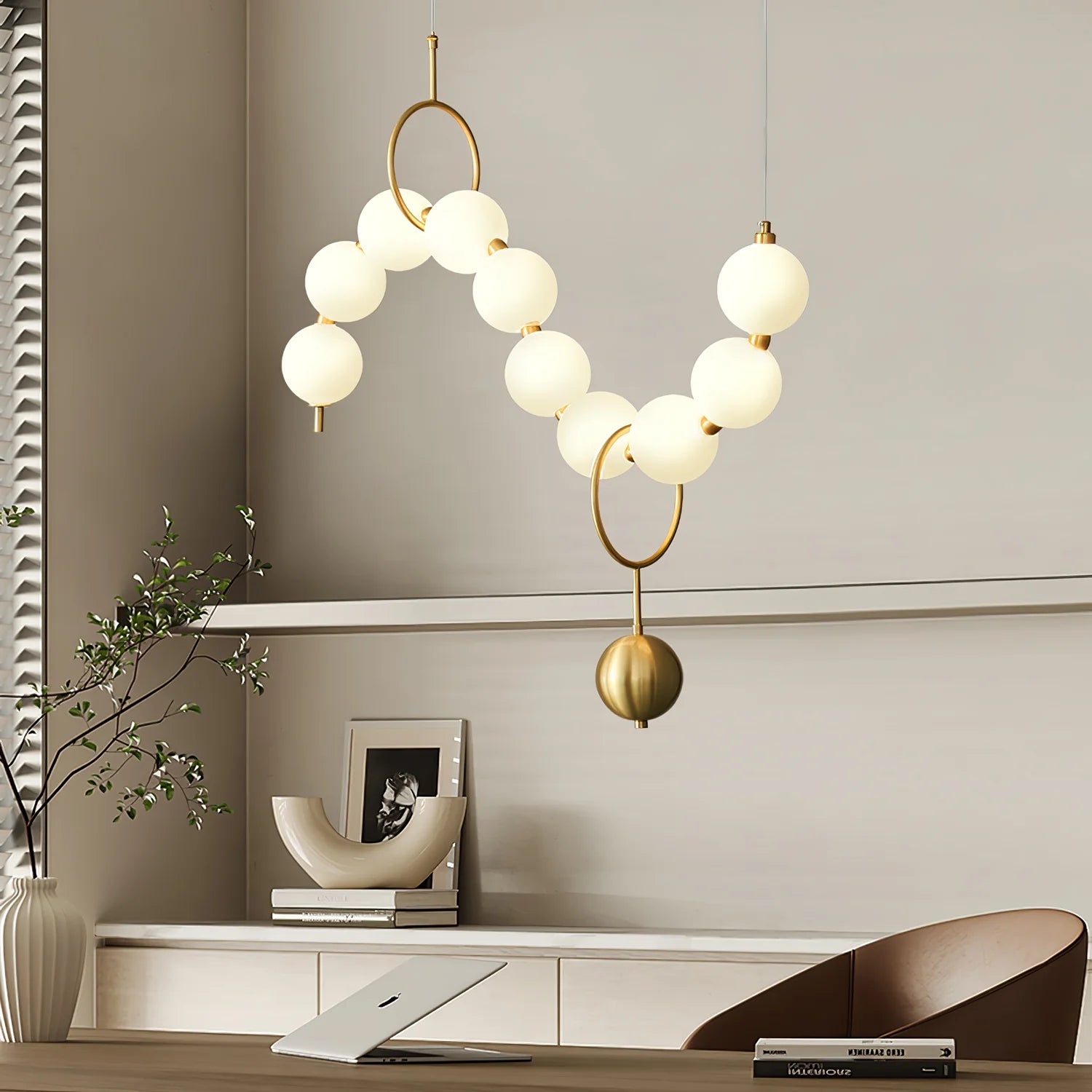 Lampe à suspension élégante en verre de bijoux