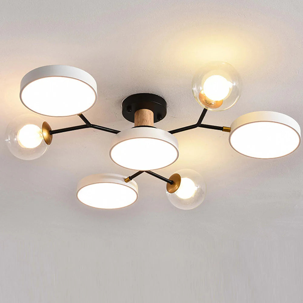 Plafoniera moderna da soggiorno con lampadine multiple