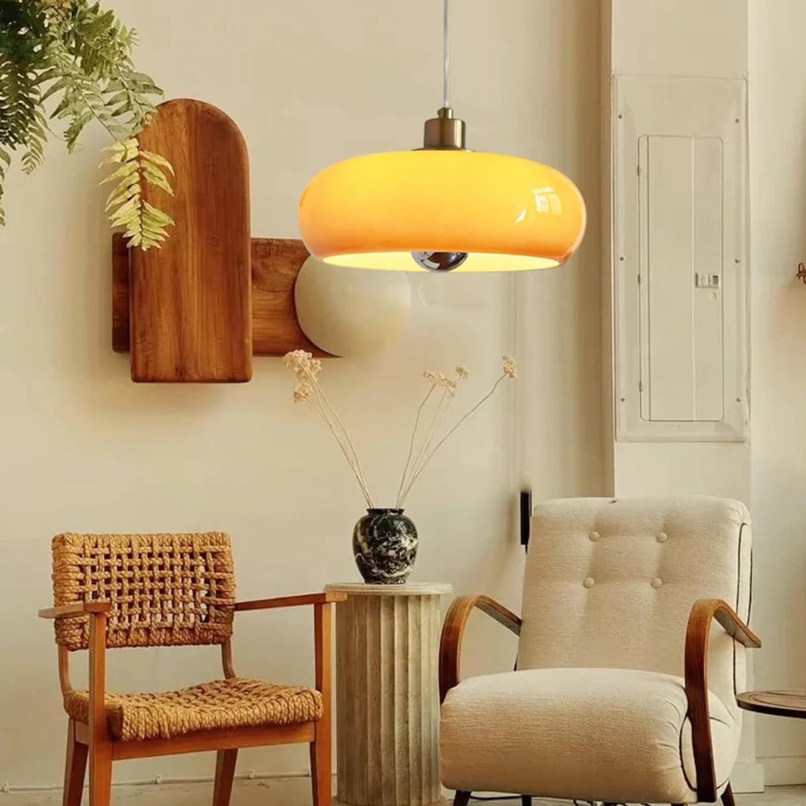 Lampada a sospensione rotonda in vetro alla moda