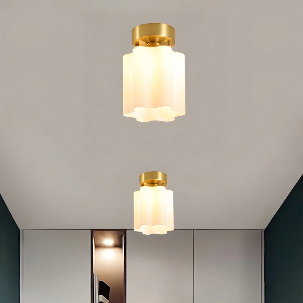Plafonnier en verre cube décoratif moderne