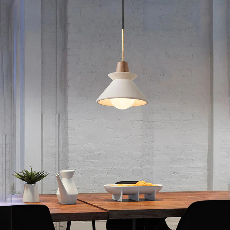 Lampe à suspension en béton à cône tendance