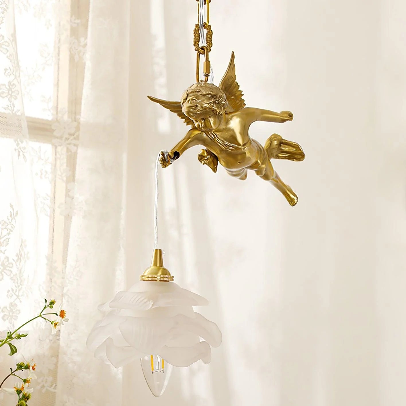 Vintage Angel Copper Pendel Light