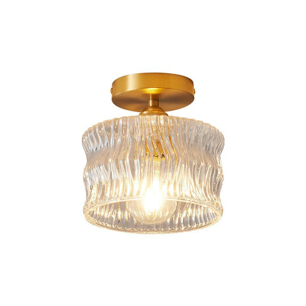 Plafonnier cylindrique classique en verre