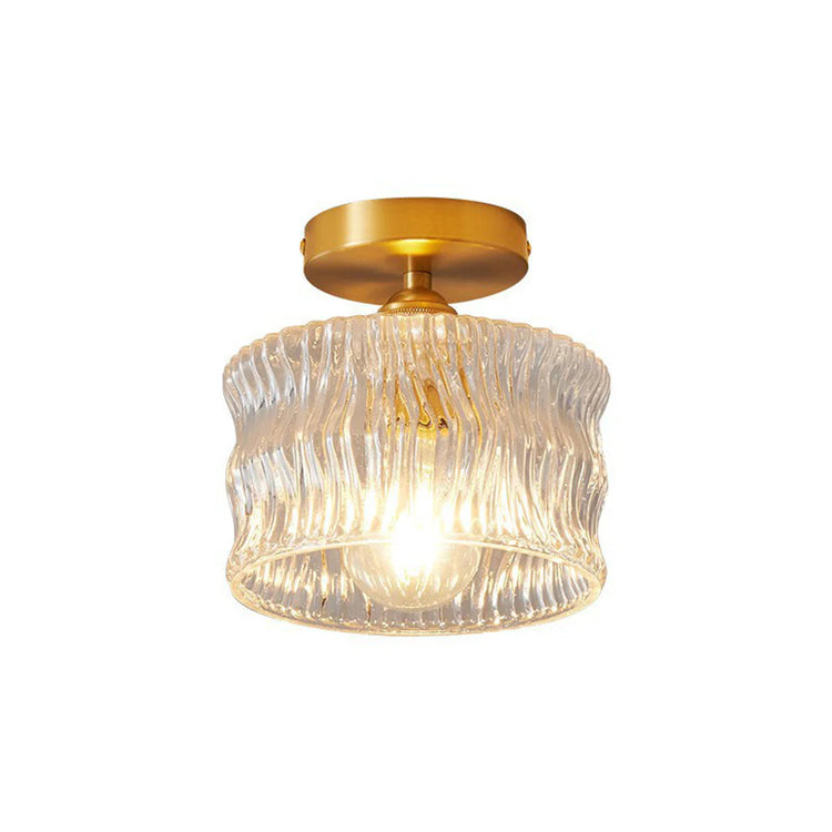 Classic Cylindrical Glass Ceiling Light