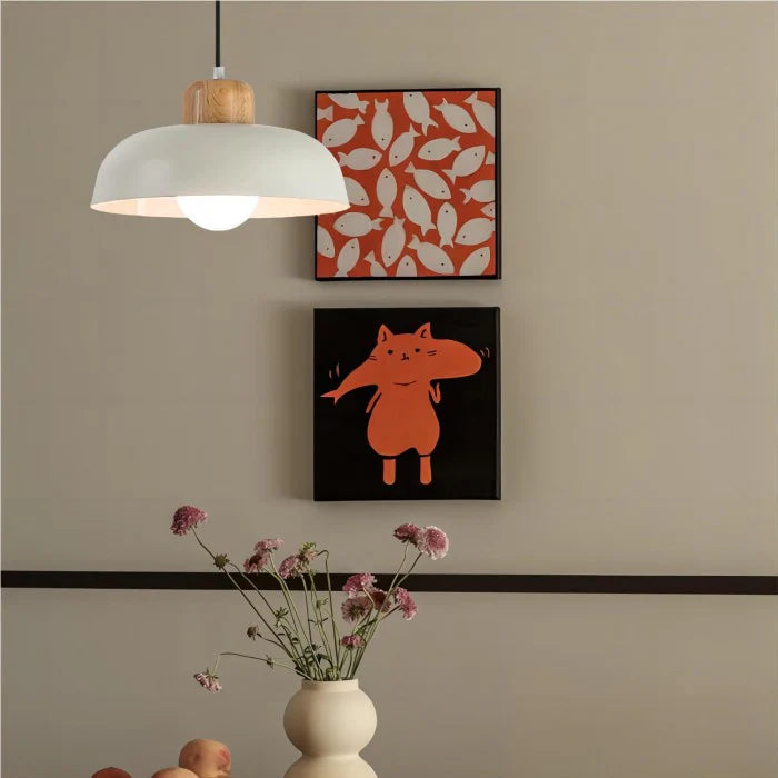 Lampe à suspension ronde moderne en métal