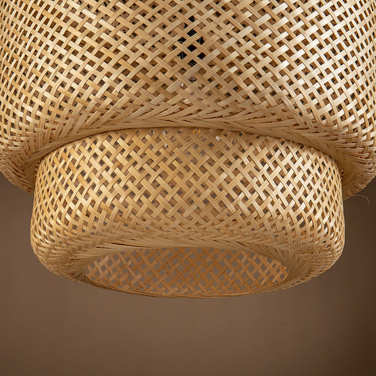 Boho Three-Tiered Rattan Pendant Light