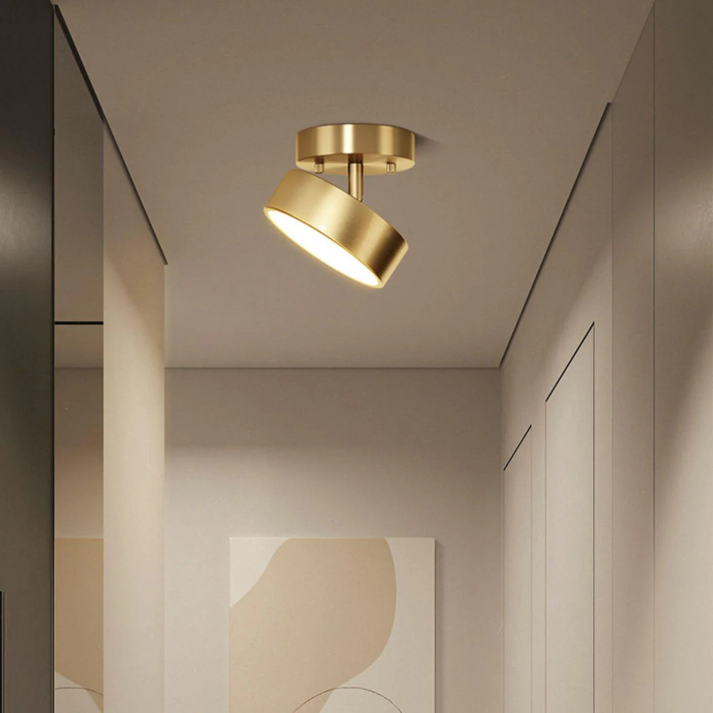 Elegant Disk Copper Ceiling Light