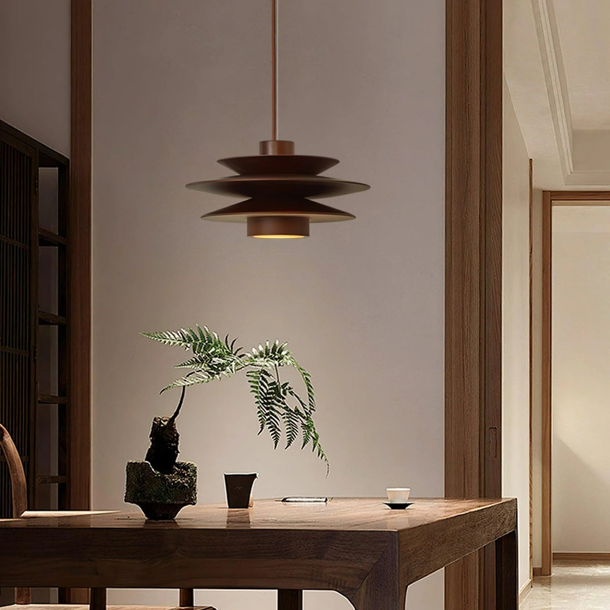Wooden Cascade Pendant Light