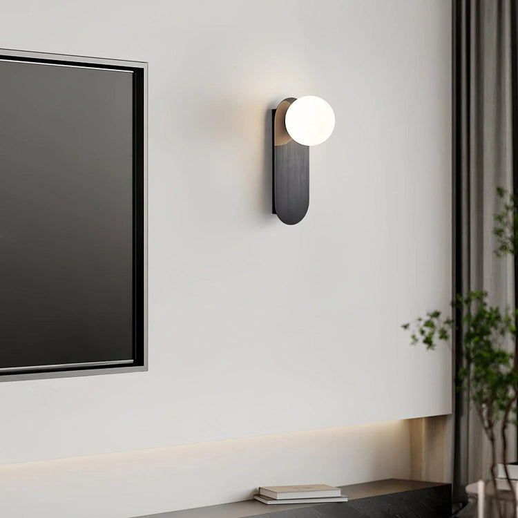 Minimalistisk Orb Disc Glas Væglampe