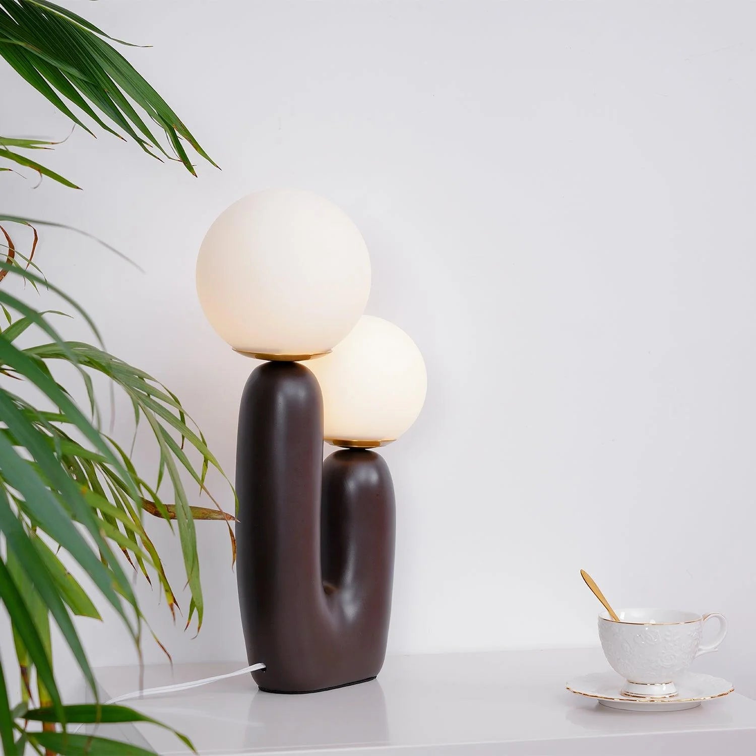 Modern Cactus Orb Glass Table Lamp