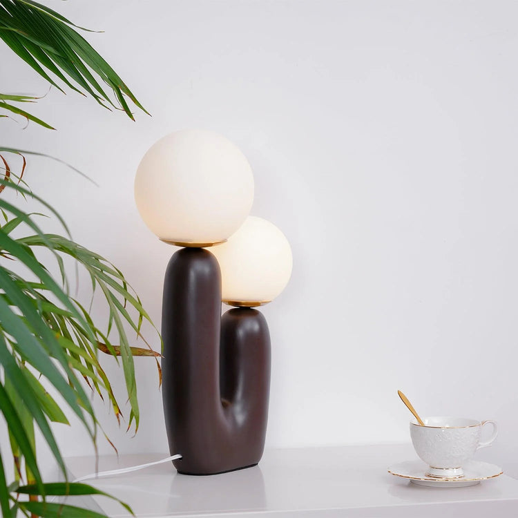 Moderne Cactus Orb glas bordlampe