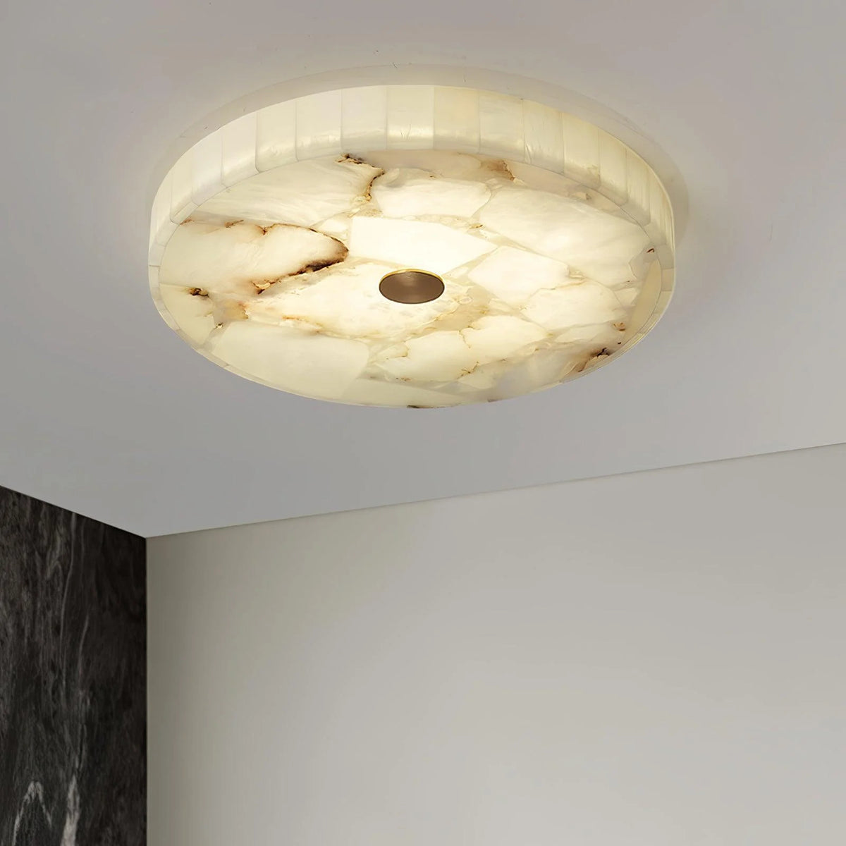 Alabaster gloedplafondlicht