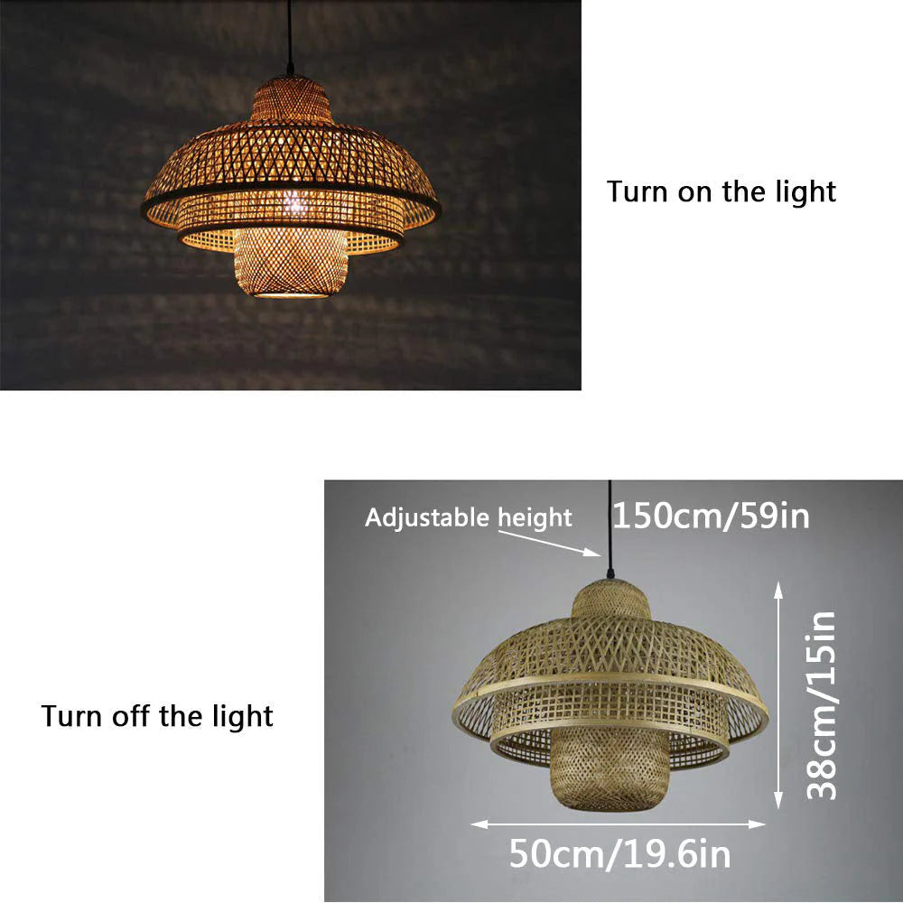 Suspension moderne en rotin multicouche