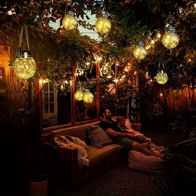 Solar Crackled Mason Jar Lights