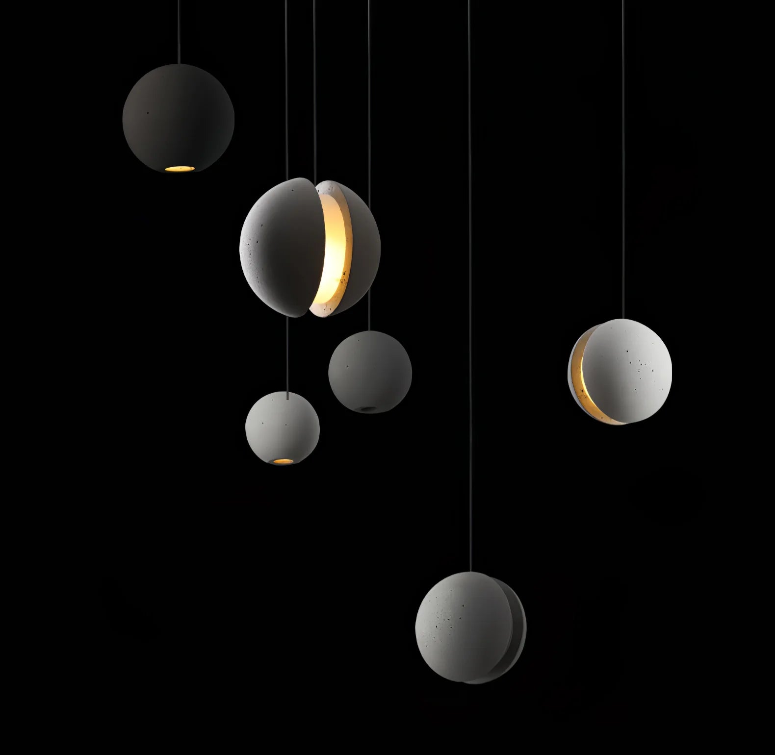 Suspension ronde minimaliste en béton