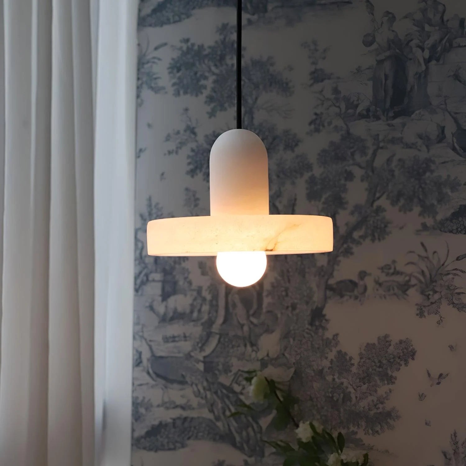 Lampe à suspension ronde moderne en marbre