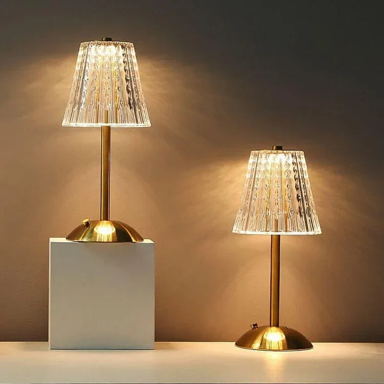 Nordic Minimalist Golden Crystal Table Lamp