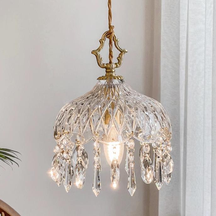 Vintage kobberkrystal pendel