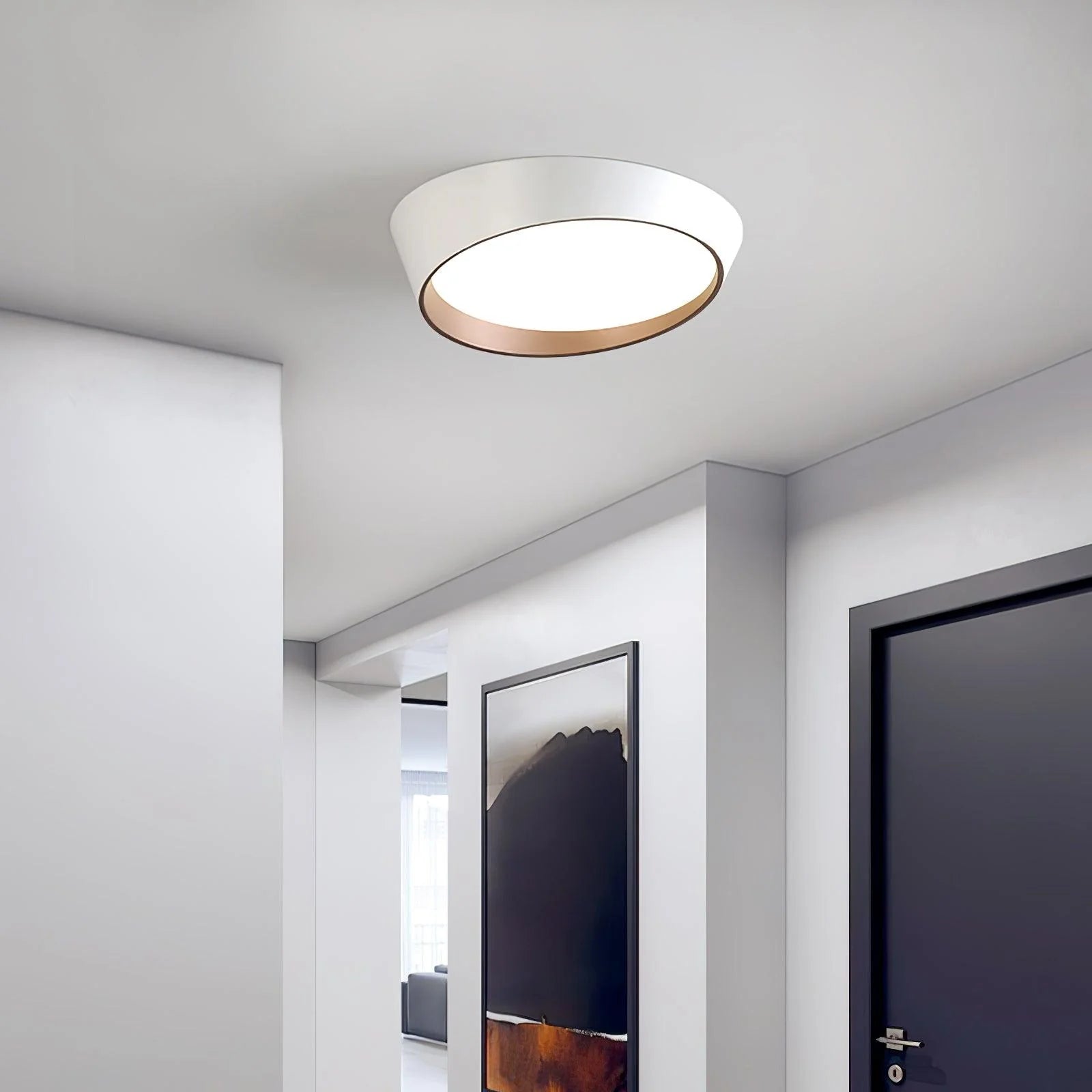 Lampada da soffitto in acero